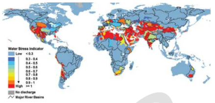 세계의 물 스트레스 지도