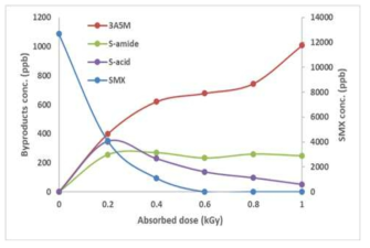 금속촉매 첨가 및 감마선 조사에 의한 sulfamethoxazole의 분해부산물 정량 분석