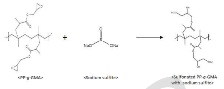 PP-g-PGMA 공중합체의 Sodium sulfite에 의한 술폰화