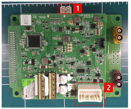 장치에서 [그림4-29]에서 확인한 1USB단자와 2커넥터A의 위치