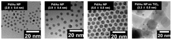 Pd/Au 나노입자에 대한 TEM 측정 결과