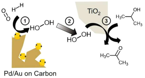 2-propanol의 선택적 산화반응 메카니즘 모식도