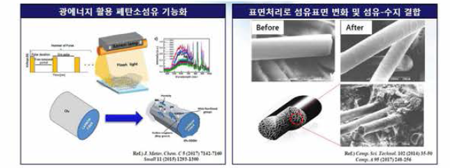 저품위 탄소섬유 기능학 및 수지 간 계면특성 제어 모식도