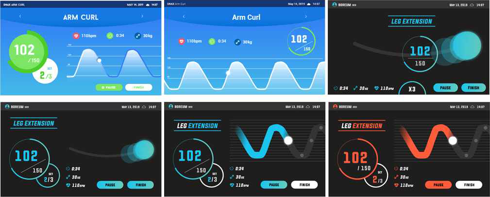 운동수행 메뉴의 그래픽인터페이스 다양화 검토