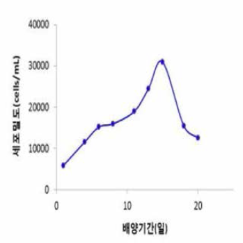 Growth curves of K. mikimotoi in 100 liter incubation tank