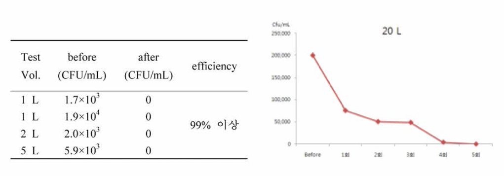 Disinfection efficiency by the electric stimulation