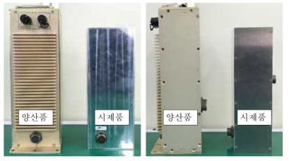 양산품 인버터와 SiC MOSFET 적용 시제품 인버터 비교사진(양산품 인버터_좌측, 시제품 인버터_우축)
