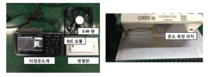 타점온도계를 이용한 정격부하에서의 SiC MOSFET 열 변화 측정