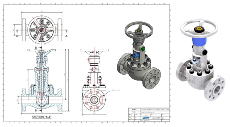 Orbit valve 도면 작성(Drawing of orbit valve)