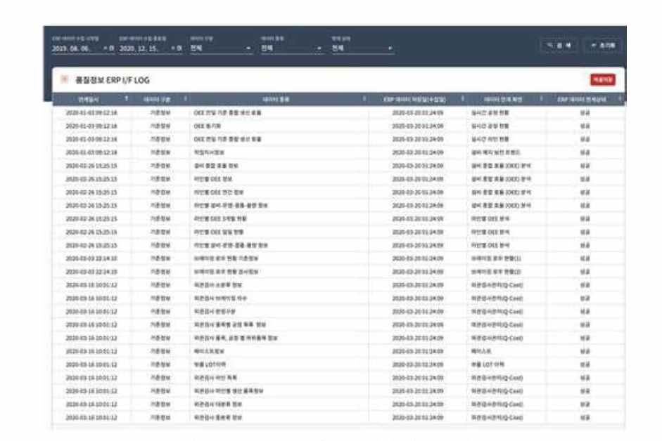 MES/ERP 인터페이스 및 로그