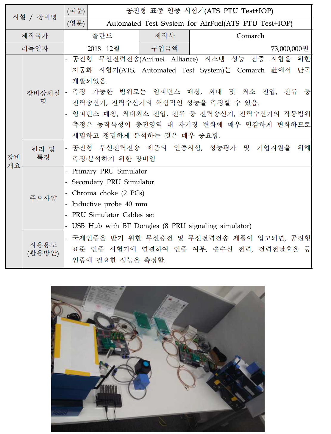 공진형 표준 인증 시험기(ATS PTU Test+IOP)