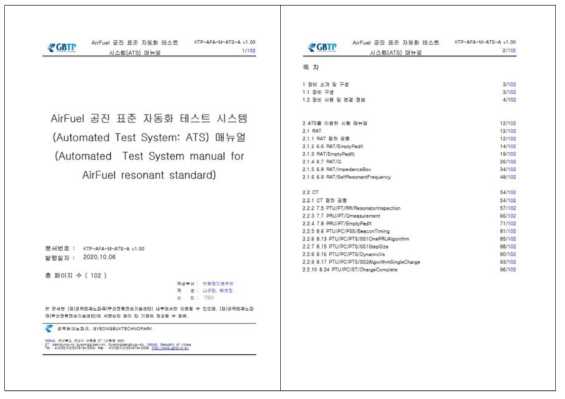 AirFuel 공진 표준 자동화 테스트 시스템(ATS) 매뉴얼 시험 절차서