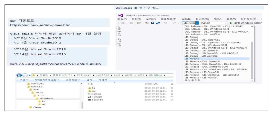 Visual Studio 2015 개발환경 – Curl build