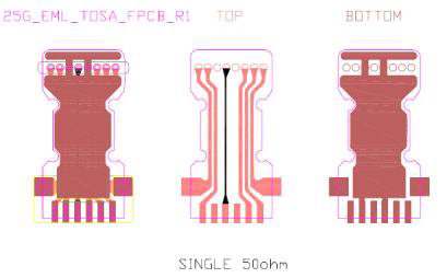 1ch EML TOSA용 FPCB 레이아웃