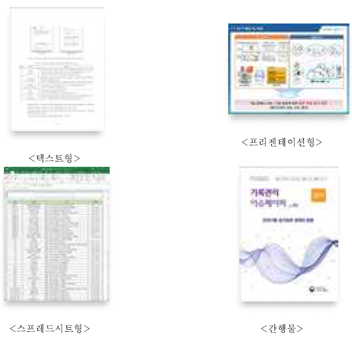 문서유형 텍스트형 전자기록 중 공문서형 및 일반문서형 전자기록 예시