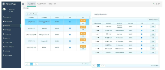 관리자페이지 시스템 관리 메뉴