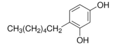 4-hexylresorcinol (4-HR)의 화학 구조식
