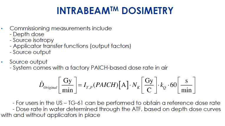 Intrabeam 의 선량 측정 관련 정보