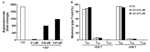 종양침윤림프구의 대량 배양에 대한 JQ1의 영향