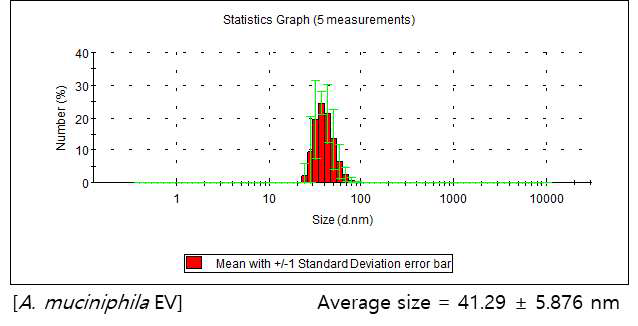 A. muciniphila 유래 나노소포 size distribution