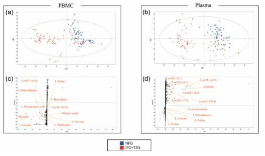 PBMC와 혈장 대사체 분석 결과