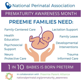 이른둥이 출산에 대한 홍보프로그램의 예시 (nationalperinatal.org)