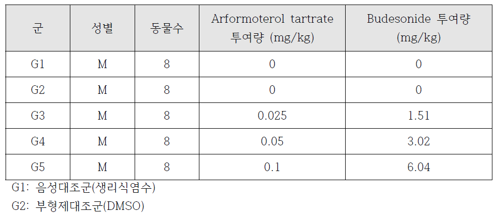 시험군의 요약