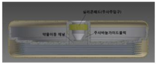 체내 이식형 약물 펌프 측면 절단면