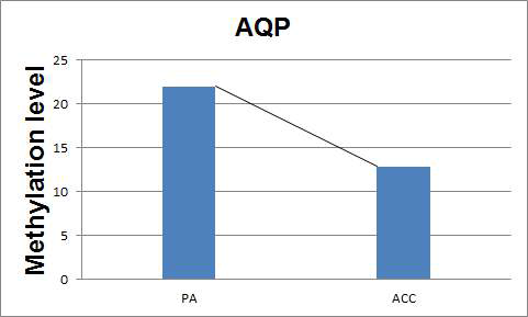 AQP1 methylation level in PA and ACC