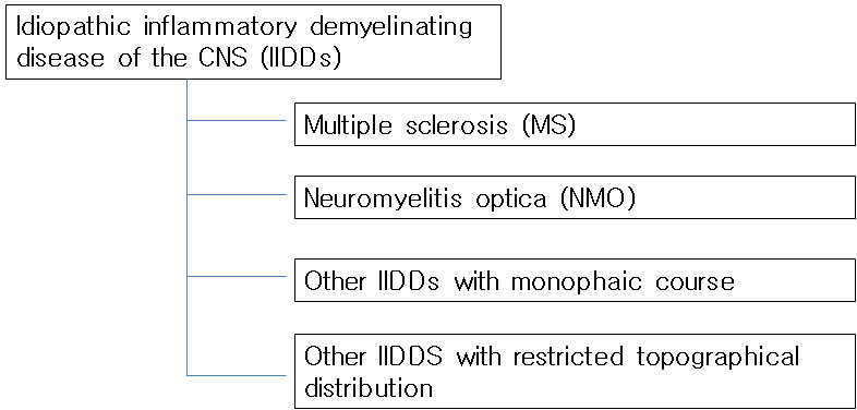 Proposed classification for inflammatory demyelinating disease of the CNS (IIDDs)