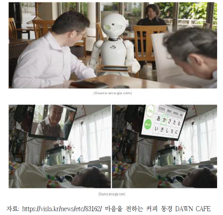 장애인의 카페 서빙을 지원하는 로봇(일본 ‘아바타 카페’)