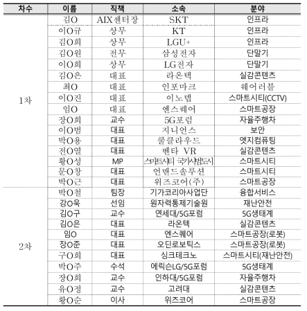 5G 발전방안 및 성과분석 지표 수립을 위한 전문가 현황