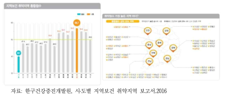 국내 지역보건 취약지역 현황_2013년 기준