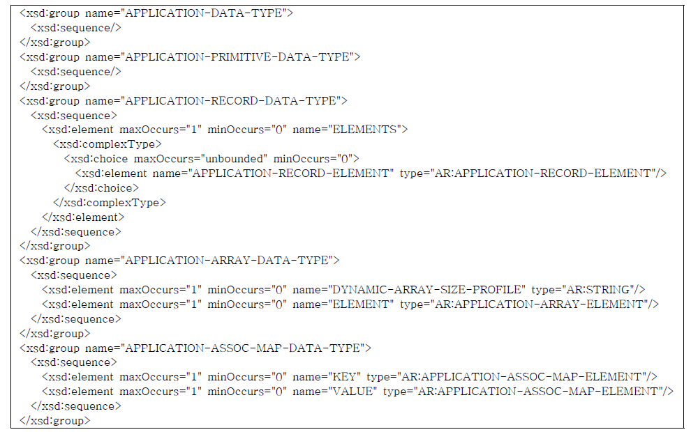 응용 자료형을 위한 ARXML