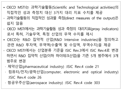 OECD가 정의한 하이테크산업 (KISTEP 통계브리프 2017년 제11호)