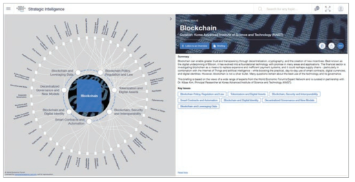 세계경제포럼 전략정보시스템 블록체인 홈페이지