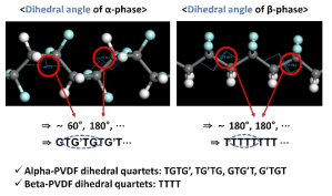 PVDF α, β-결정형의 Dihedral angle qurtets