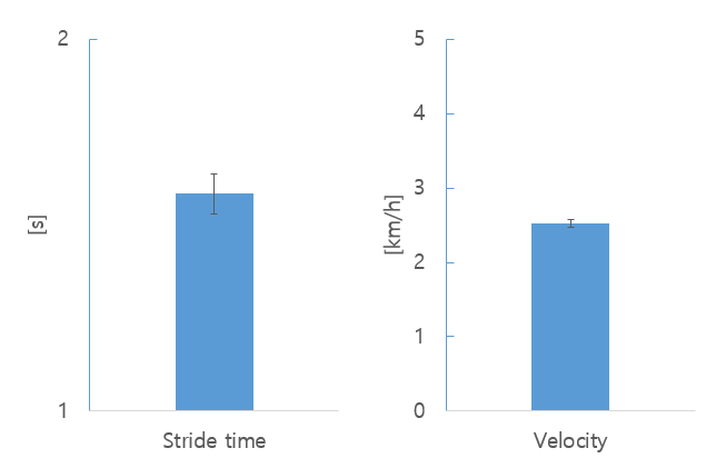 stride time 및 velocity