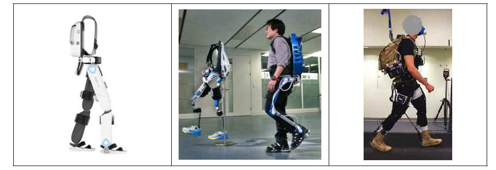 기존의 보행 보조 로봇. (왼쪽부터 HAL, 현대, 하버드 대학교)