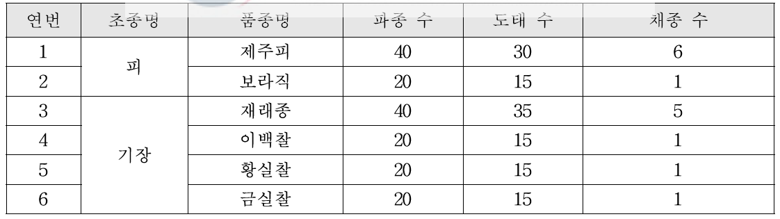 재래종 기장 및 피의 채종(2017)