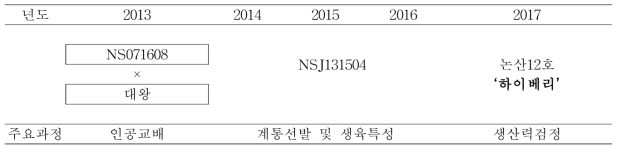 ‘하이베리’의 육성계통도