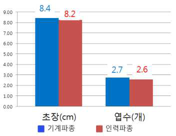 기계파종 및 인력파종 초기 생육