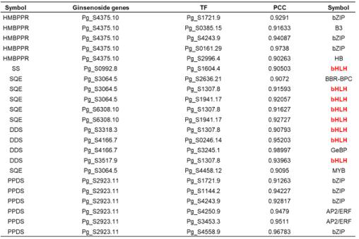 인삼 39개 조직에서 co-expression analysis