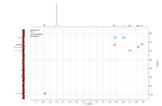 HSQC and 1H-1H COSY NMR spectra of CI 7