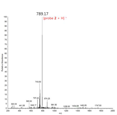프로브 2의 ESI-MS 스펙트럼