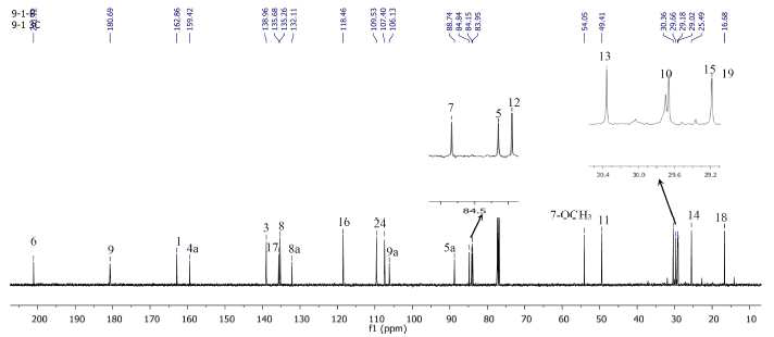 화합물 5의 13C-NMR 스펙트럼 (500 MHz, CDCl3)