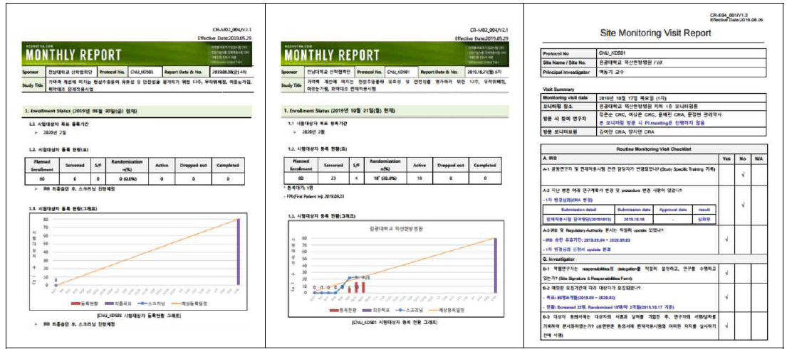 인체적용시험 Monitoring report