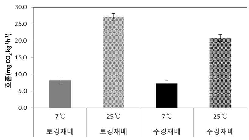 멜론의 재배방법과 저장온도에 따른 호흡률