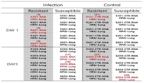 List of genomic DNA for methylome analysis