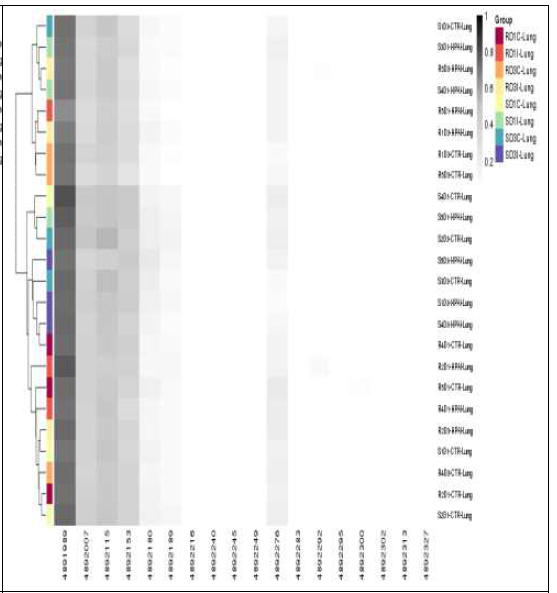 Dendogram analysis to check sample clustering from the methylation value of CpG sites in MYD88 gene